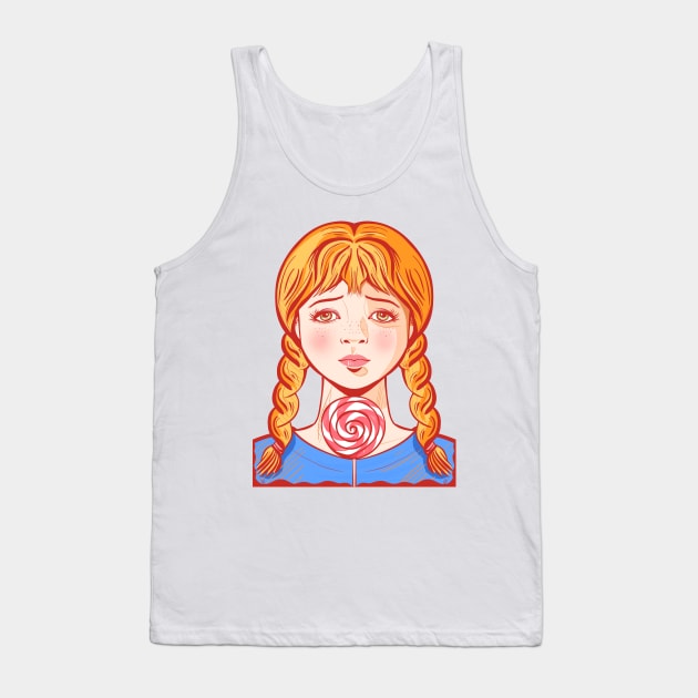 Girl with pigtails Tank Top by Mimie20